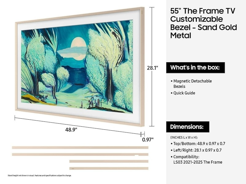 55" The Frame Customizable Bezel Sand Gold Metal