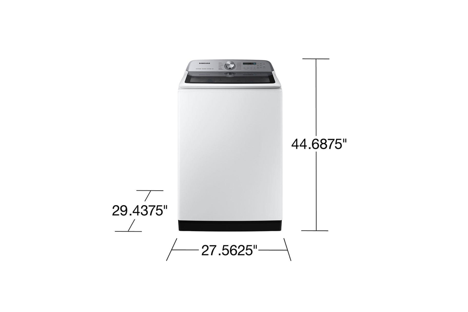 5.1 cu. ft. WA5500D Top load Washer With Large Capacity 5.2 cu. ft. and Super Speed White