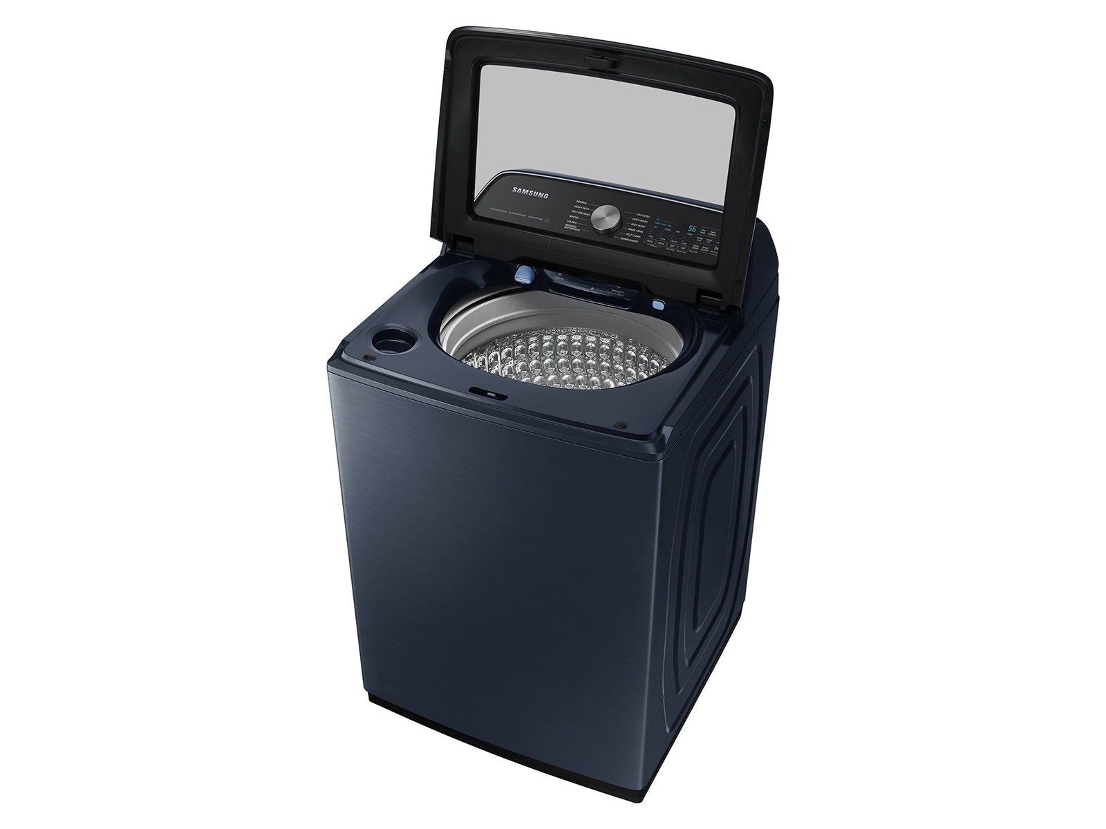 5.4 cu. ft. Smart Top Load Washer with Pet Care Solution and Super Speed Wash in Brushed Navy White