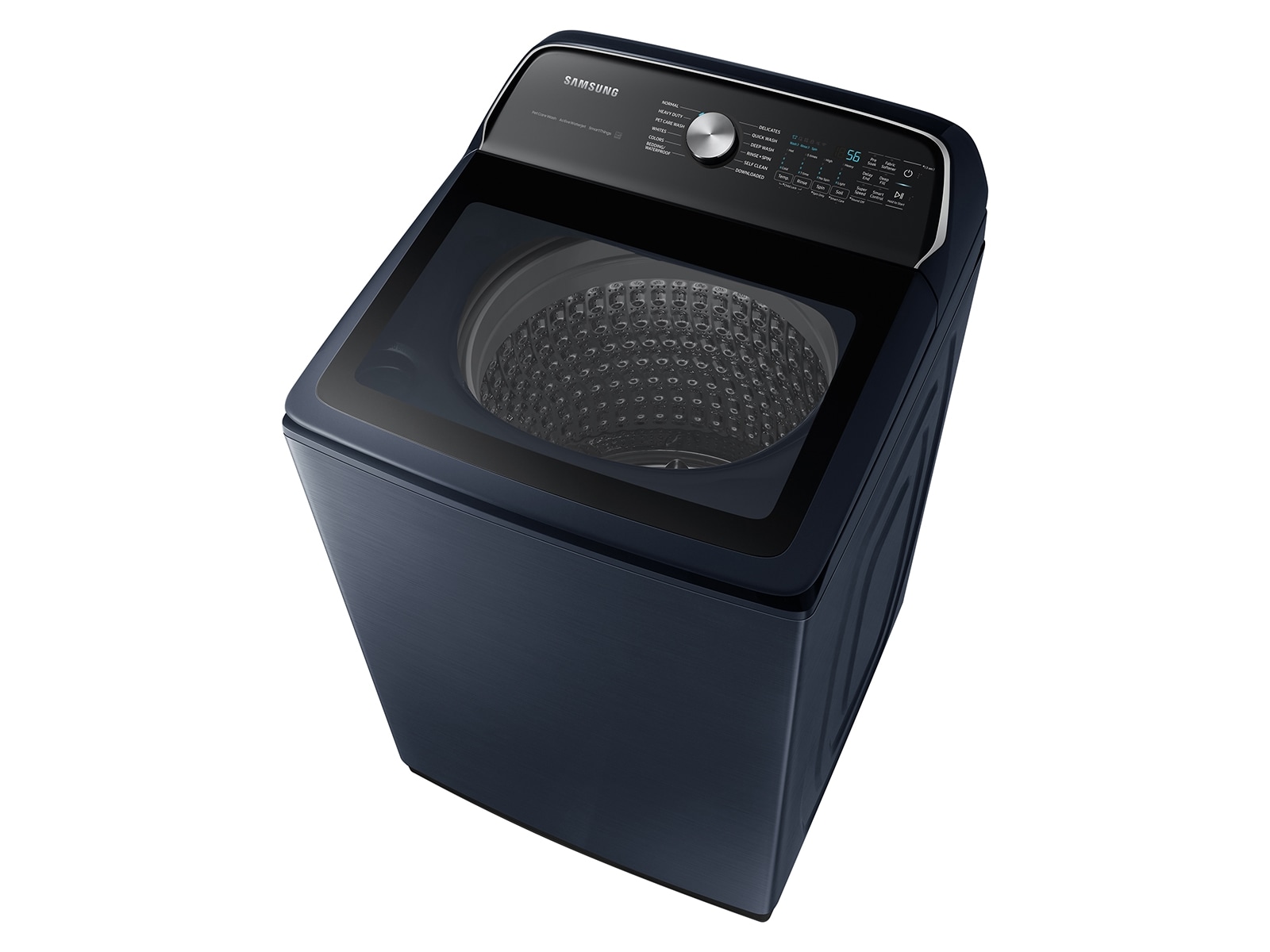 5.4 cu. ft. Smart Top Load Washer with Pet Care Solution and Super Speed Wash in Brushed Navy White