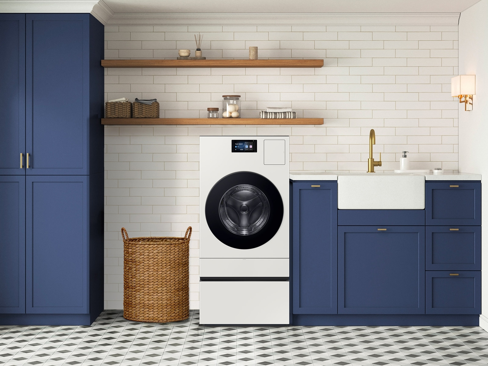 Bespoke AI Laundry Combo™ Pedestal with Storage Drawer in Ivory Ivory