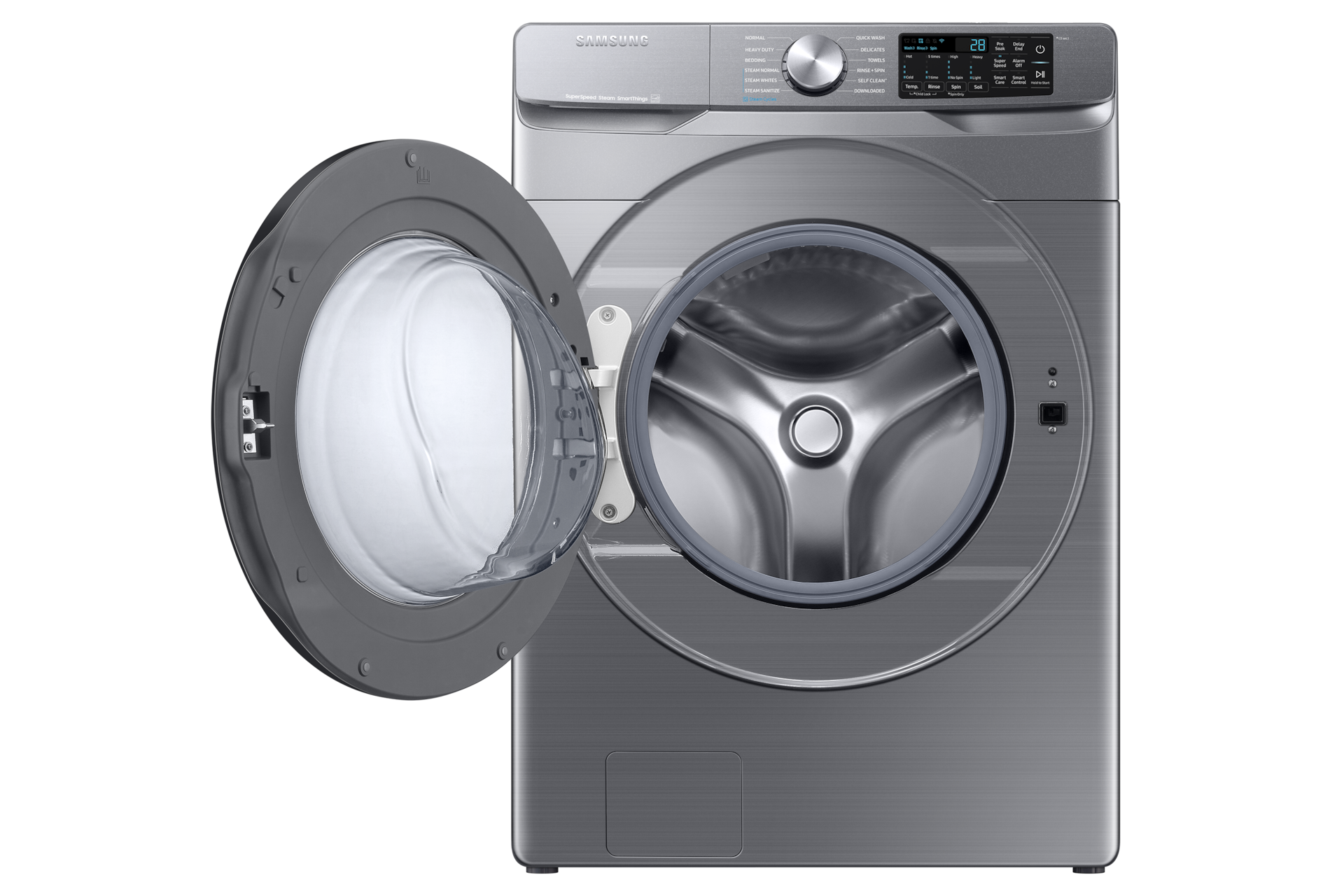 4.5 cu. ft. Large Capacity Smart Front Load Washer with Super Speed Wash Front-Open Gray 