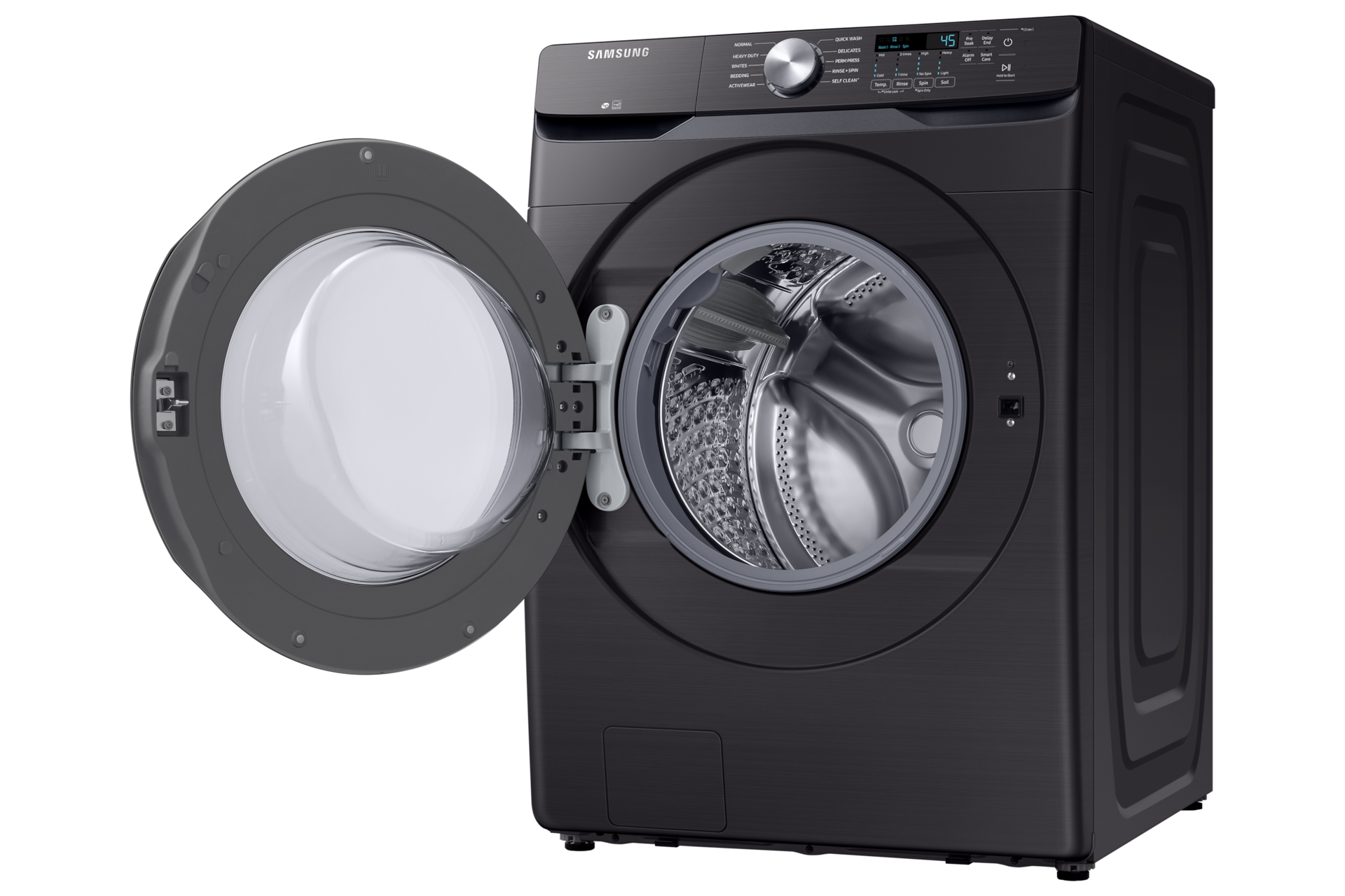 WF6000T (WF45T6000AW) Front loading Washer With Self Clean+, VRT Plus™, Smart Care R-Perspective-Open Black 