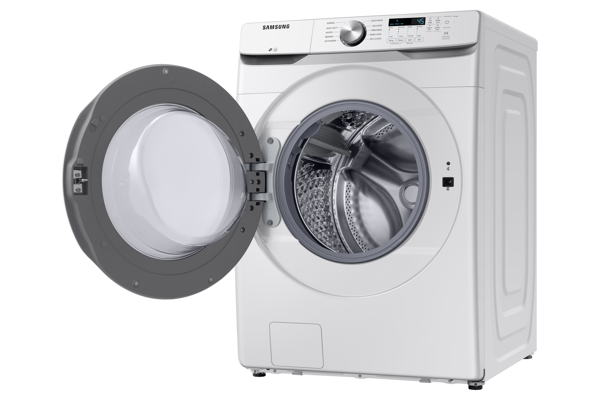 WF6000T (WF45T6000AW) Front loading Washer With Self Clean+, VRT Plus™, Smart Care R-Perspective-Open White 