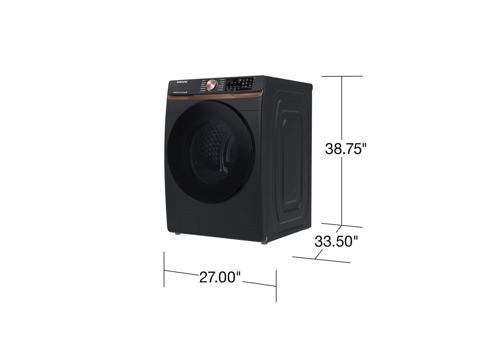 5.0 cu. ft. Extra Large Capacity Smart Front Load Washer with Super Speed Wash and Steam in Brushed Black Black