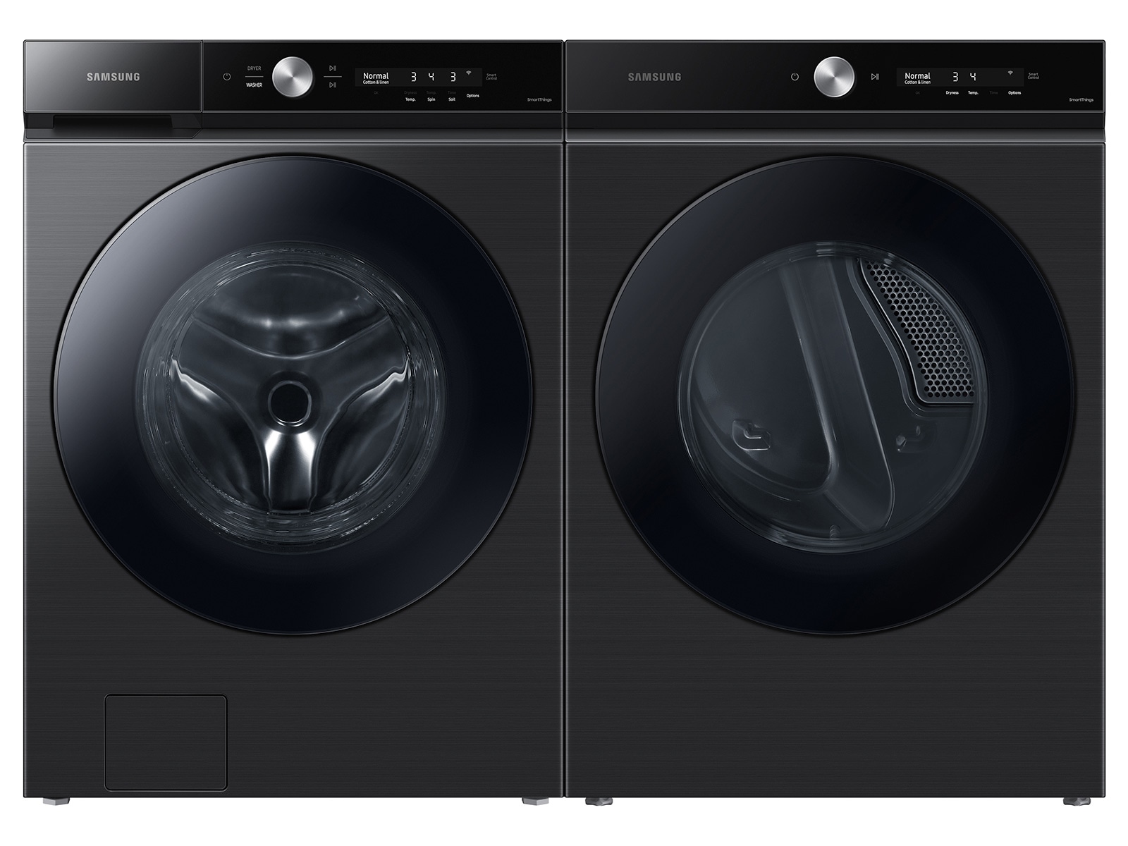 Bespoke 5.3 cu. ft. Ultra Capacity Front Load Washer with Super Speed Wash and AI Smart Dial in Brushed Black