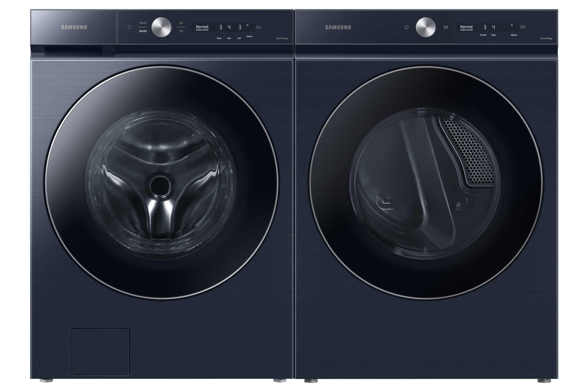 Bespoke 5.3 cu. ft. Ultra Capacity Front Load Washer with AI OptiWash™ and Auto Dispense in Brushed Navy Front-Pair1 Navy 