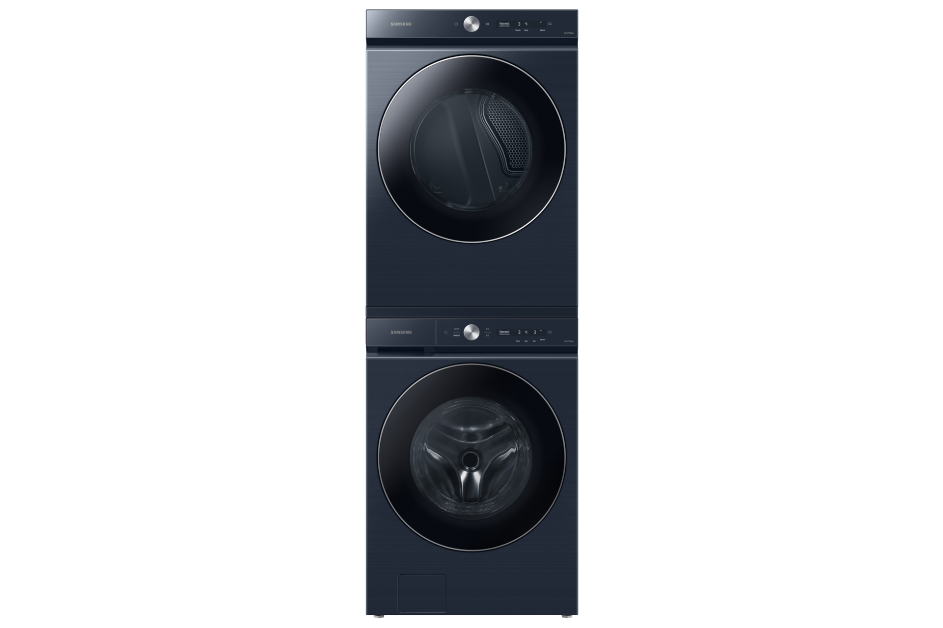Bespoke 5.3 cu. ft. Ultra Capacity Front Load Washer with AI OptiWash™ and Auto Dispense in Brushed Navy Stack-Front-Door-Closed Navy 