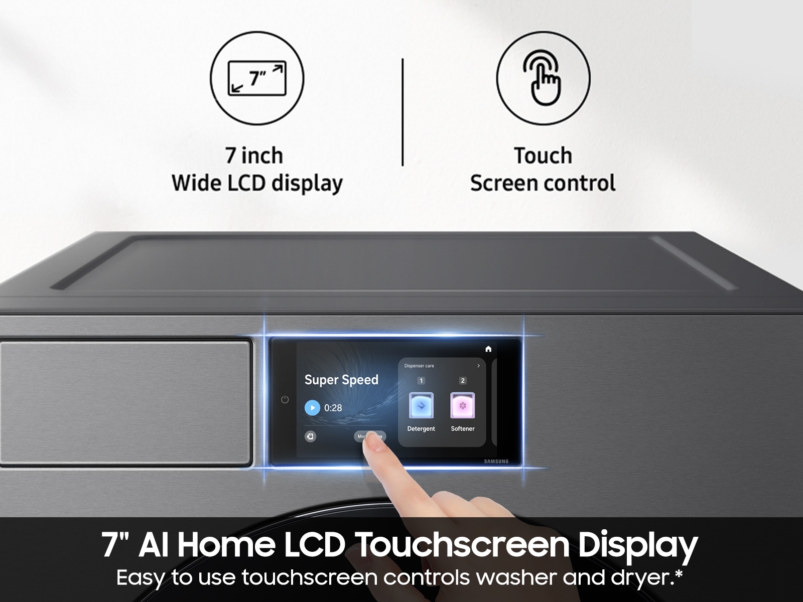 5.3 cu. ft. Bespoke AI Ultra Capacity Front Load Washer with AI Home and AI OptiWash+ in Dark Steel Gray