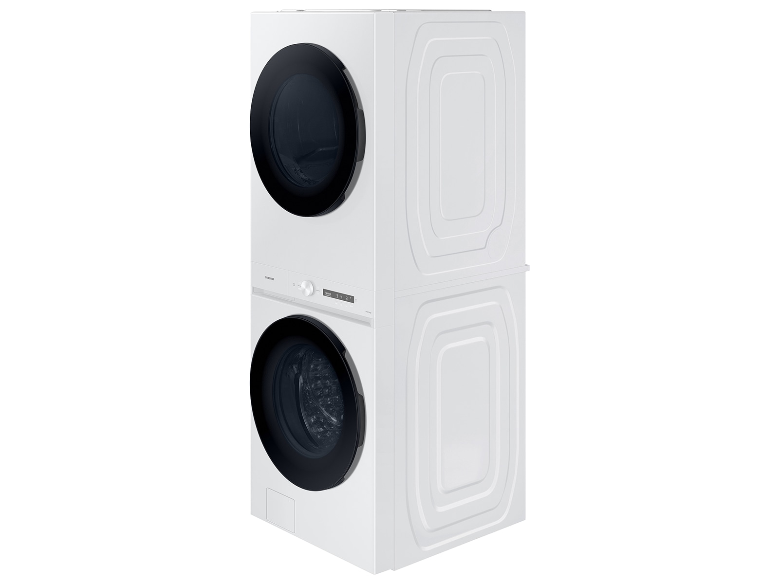 Bespoke AI Laundry Hub™ 4.6 cu. ft. Large Capacity Single Unit Washer with Steam Wash and 7.6 cu. ft. Electric Dryer in White White