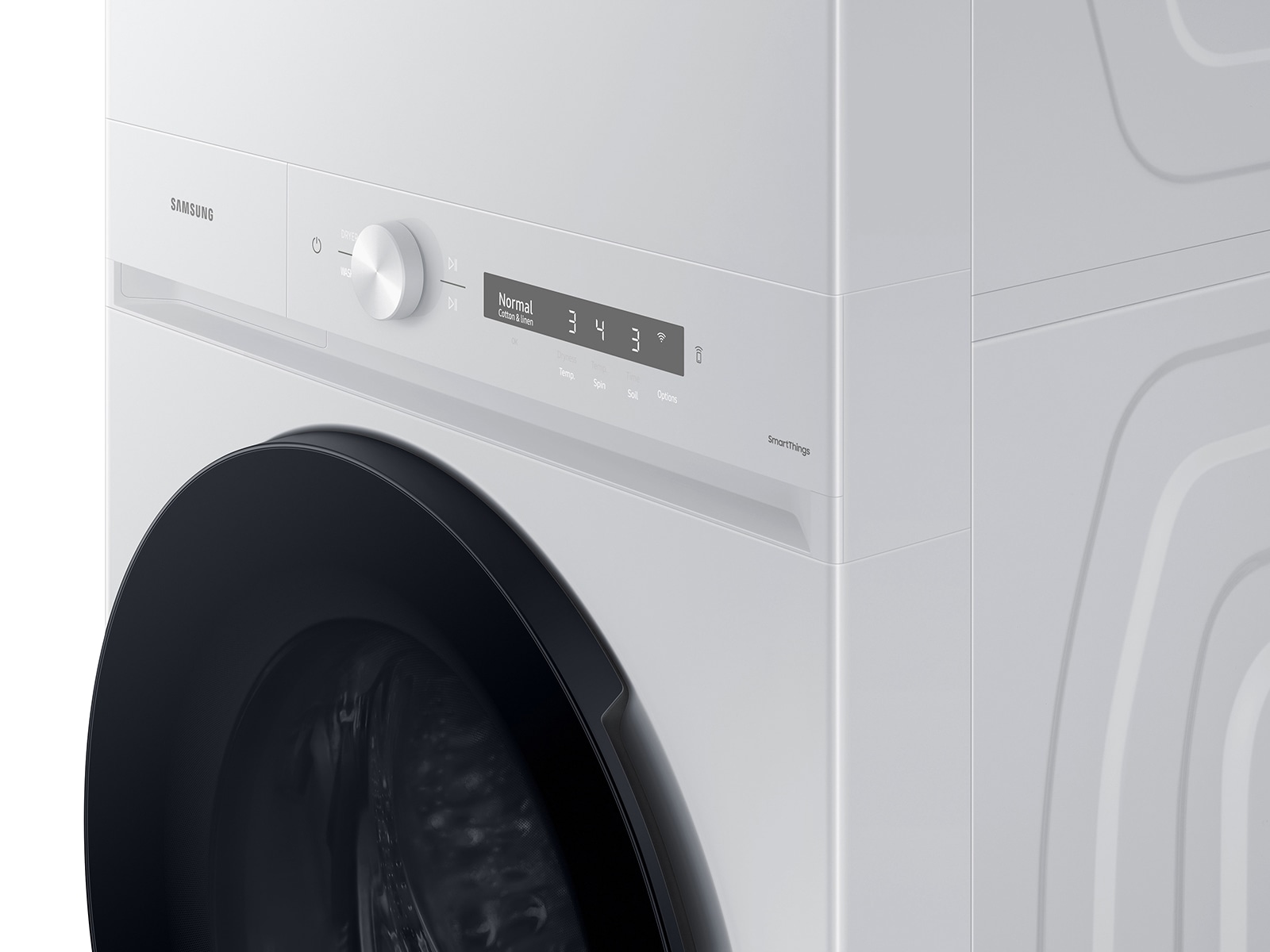 Bespoke 4.6 cu. ft. AI Laundry Hub™ Large Capacity Single Unit Washer with Steam Wash and 7.6 cu. ft. Gas Dryer in White White